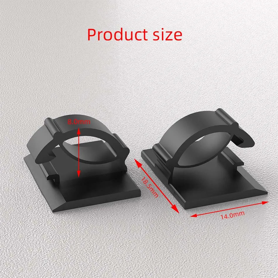 Clips organizadores de cables, soportes para cables, gestor de cables para escritorio o estación de trabajo, organizador para cables de carga USB y datos, enrollador de cables.