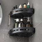 Soporte adhesivo para baño estante organizador para ducha, repisa de almacenamiento sin taladrar, esquinero para baño y toallero.