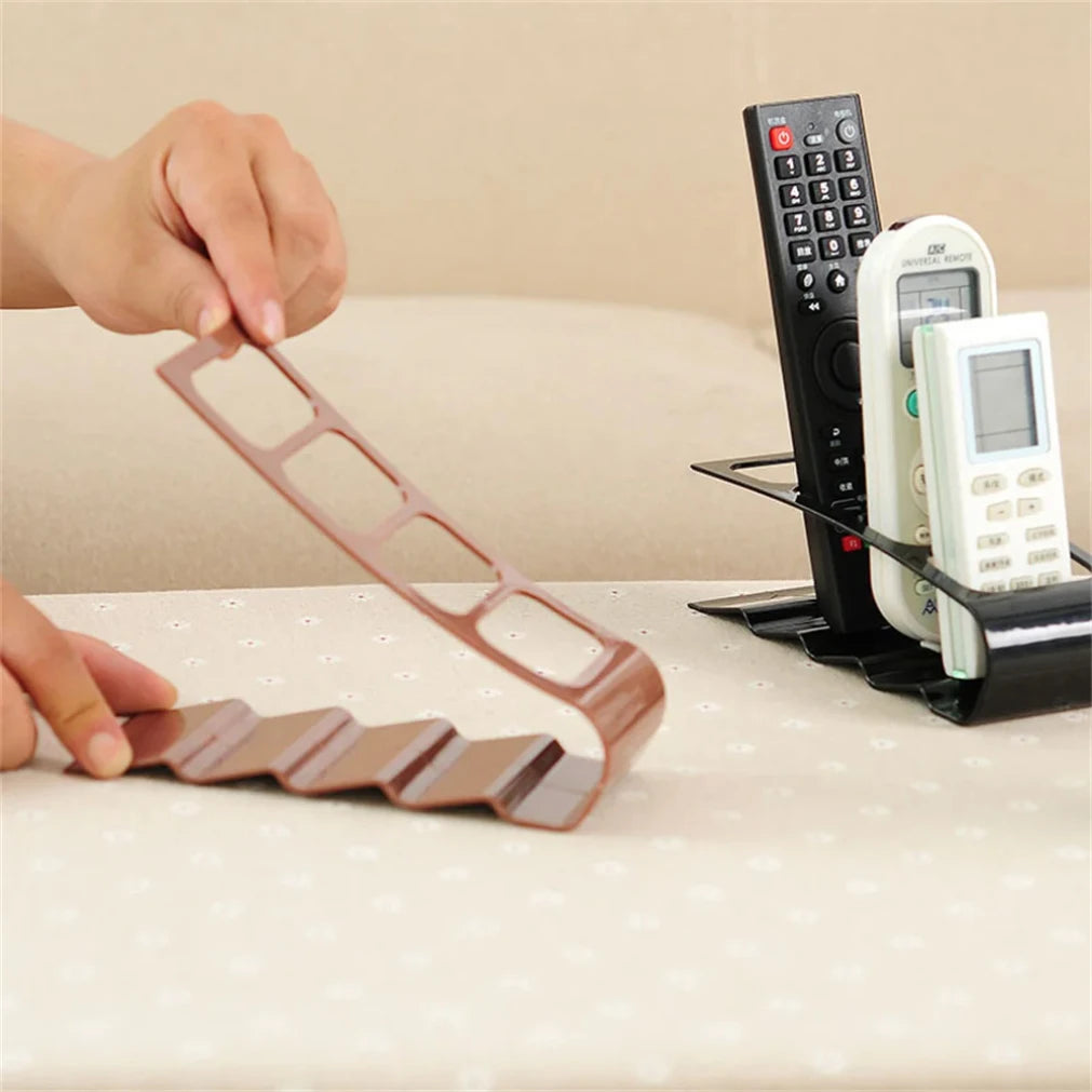 Soporte organizador de 4 compartimentos para mandos a distancia de TV y electrodomésticos; soporte de sobremesa para el hogar, la sala de estar o la oficina.