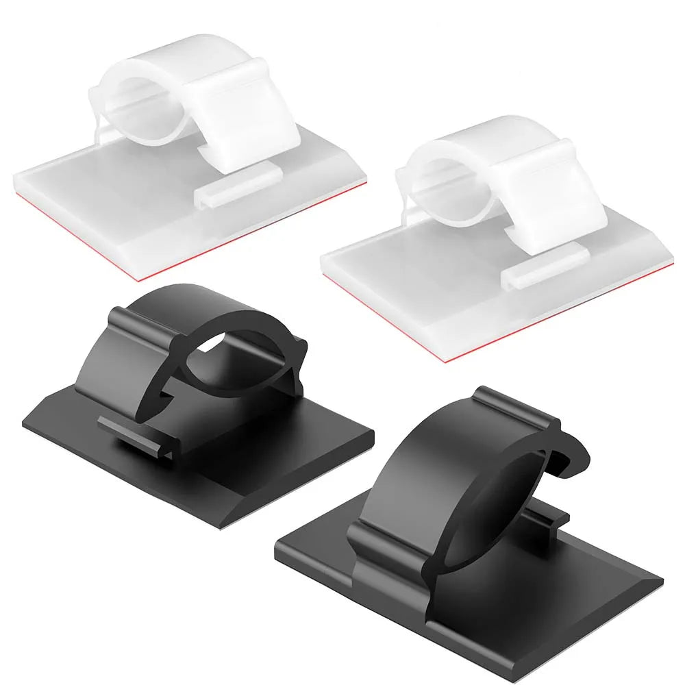 Clips organizadores de cables, soportes para cables, gestor de cables para escritorio o estación de trabajo, organizador para cables de carga USB y datos, enrollador de cables.