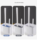 Wall Hanging Toilet Cleaning WC Brush Holder Long Handled Silicone Water Proof Quick Drying Soft Bristles Bathroom Accessories