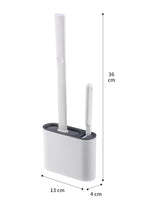 Wall Hanging Toilet Cleaning WC Brush Holder Long Handled Silicone Water Proof Quick Drying Soft Bristles Bathroom Accessories