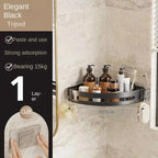 Soporte adhesivo para baño estante organizador para ducha, repisa de almacenamiento sin taladrar, esquinero para baño y toallero.