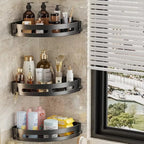 Soporte adhesivo para baño estante organizador para ducha, repisa de almacenamiento sin taladrar, esquinero para baño y toallero.