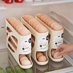 3-Tier Rolling Egg Storage Container for Refrigerator Holds 24 Eggs Organizer Rack Large Capacity Kitchen & Fridge Storage Box