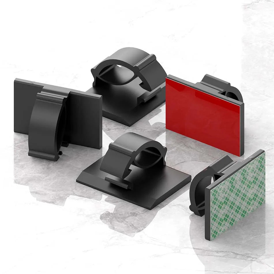 Clips organizadores de cables, soportes para cables, gestor de cables para escritorio o estación de trabajo, organizador para cables de carga USB y datos, enrollador de cables.