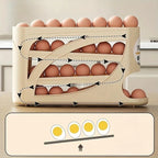 3-Tier Rolling Egg Storage Container for Refrigerator Holds 24 Eggs Organizer Rack Large Capacity Kitchen & Fridge Storage Box