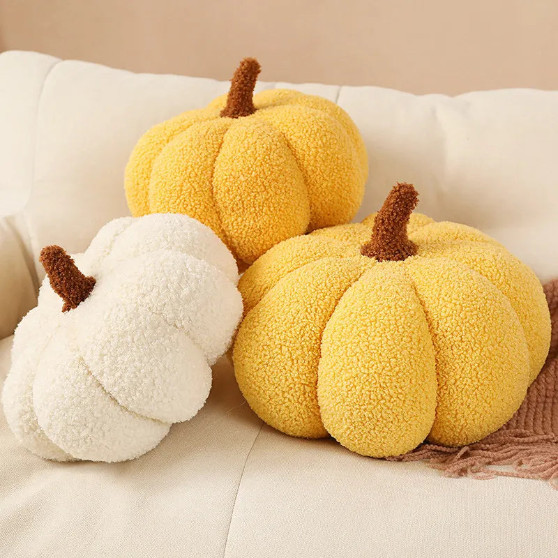 Cojín de asiento mullido, adorable cojín decorativo con forma de calabaza, cojín supersuave para la zona lumbar, el sofá o el alféizar de la ventana; adorno de calabaza para Halloween.