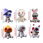 6 figuras de resina para Halloween (esqueletos y momias) – Mini estatuas para micro paisajismo, bonsáis, decoración de coches o escritorios