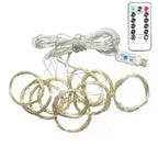 Christmas Home Decoration USB 8 Modes Fairy Garland Lights LED Curtain String Lights with Remote Control for Bedroom Wedding