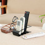 Soporte organizador de 4 compartimentos para mandos a distancia de TV y electrodomésticos; soporte de sobremesa para el hogar, la sala de estar o la oficina.