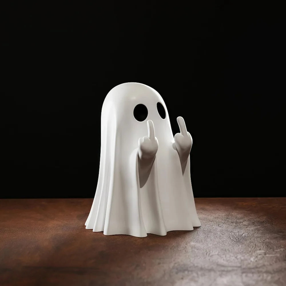 unidades: Figura de fantasma adorable haciendo el gesto del dedo medio; ideal para fiestas de Halloween, carnavales y celebraciones; sirve como adorno decorativo o relleno para bolsas de regalo.