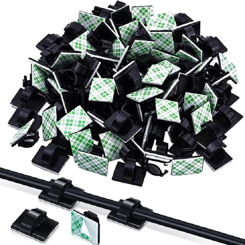 Clips organizadores de cables, soportes para cables, gestor de cables para escritorio o estación de trabajo, organizador para cables de carga USB y datos, enrollador de cables.