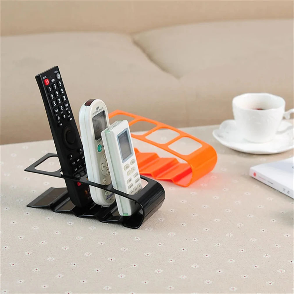Soporte organizador de 4 compartimentos para mandos a distancia de TV y electrodomésticos; soporte de sobremesa para el hogar, la sala de estar o la oficina.