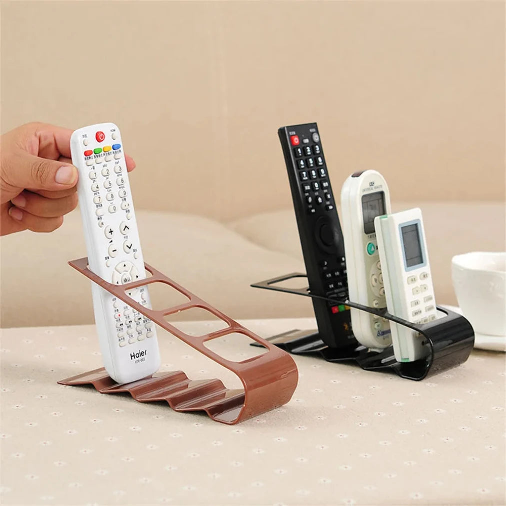Soporte organizador de 4 compartimentos para mandos a distancia de TV y electrodomésticos; soporte de sobremesa para el hogar, la sala de estar o la oficina.